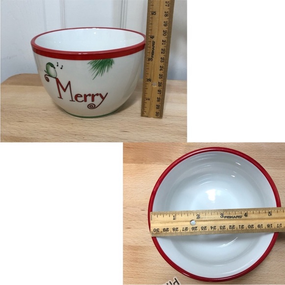 Everyday White Porcelain Holiday Christmas Serving Nesting Bowls Set If 3 - Picture 7 of 12